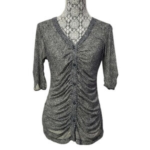 CAbi Women's Button Down Sheer Top M